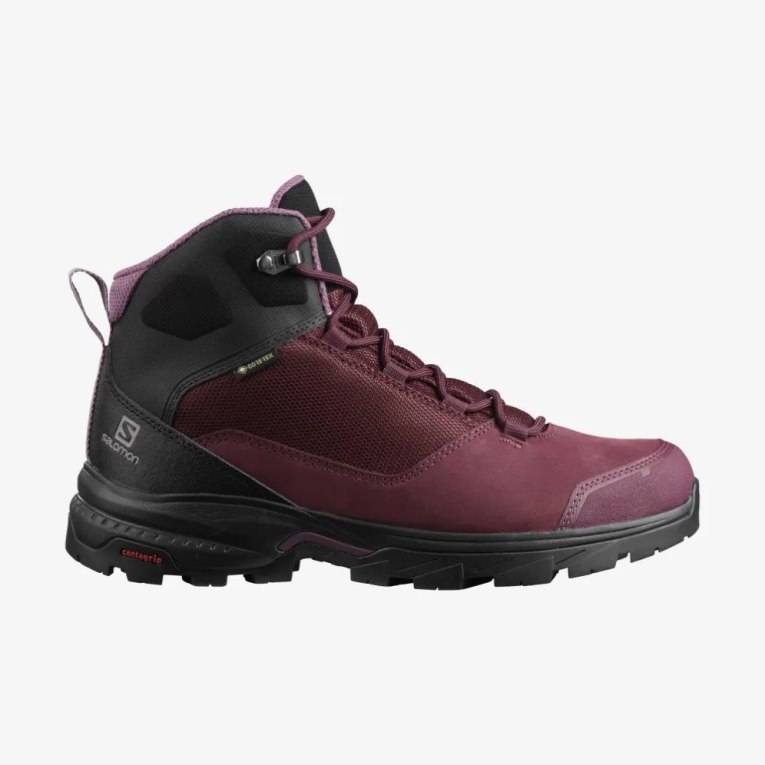 Botas Caminhada Salomon Outward GTX Feminino Bordeaux | PT S75819